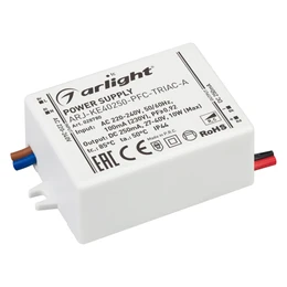 Фото #1 товара Блок питания ARJ-KE40250-PFC-TRIAC-A (10W, 250mA) (Arlight, IP44 Пластик, 5 лет)