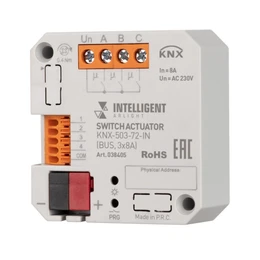 Фото #1 товара INTELLIGENT ARLIGHT Релейный модуль KNX-503-72-IN (BUS, 3x8A) (IARL, IP20 Пластик, 3 года)