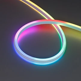 Фото #1 товара Светодиодная лента герметичная WAVE-SIDE-DOUBLE-B84-16x15mm 24V RGB (10 W/m, IP67, 5m, wire x1) (Arlight, Вывод боковой, 5 лет)