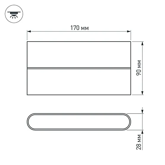 Фото #6 товара Светильник SP-Wall-170WH-Flat-12W Warm White (Arlight, IP54 Металл, 3 года)