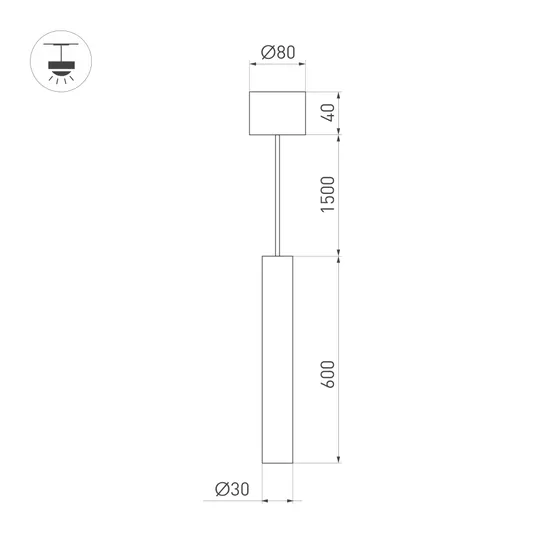 Фото #5 товара Светильник SP-PIPE-HANG-L600-R30-9W Day4000 (GD, 24 deg, 230V) (Arlight, IP20 Металл, 3 года)