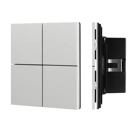 Фото #1 товара INTELLIGENT ARLIGHT Кнопочная панель KNX-304-23-IN Silver (BUS, Frameless) (IARL, IP20 Металл, 2 года)