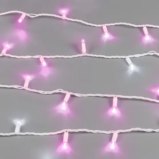 Фото #3 товара Светодиодная гирлянда ARD-STRING-CLASSIC-10000-WHITE-100LED-FLASH PINK (230V, 7W) (Ardecoled, IP65)