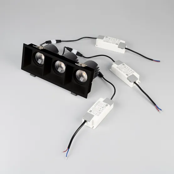 Фото #6 товара Светильник MS-FLOW-BUILT-S230x85-3x12W Warm3000 (BK, 15 deg, 230V) (Arlight, IP20 Металл, 5 лет)