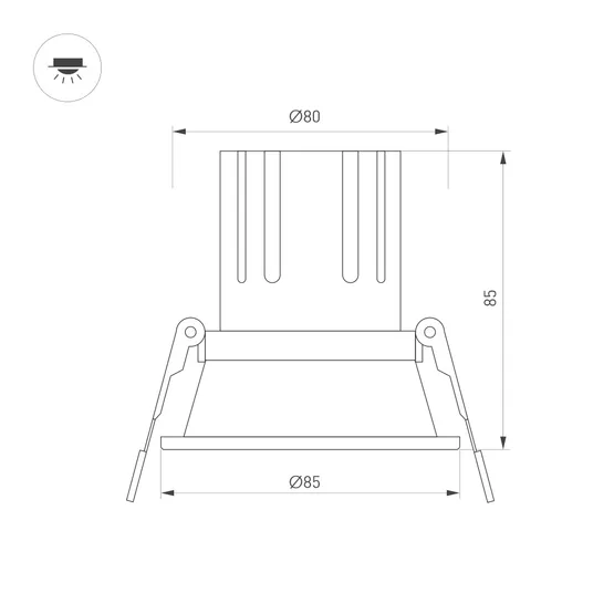 Фото #2 товара Светильник MS-FLOW-BUILT-R85-6W Day4000 (BK, 55 deg, 230V) (Arlight, IP20 Металл, 5 лет)