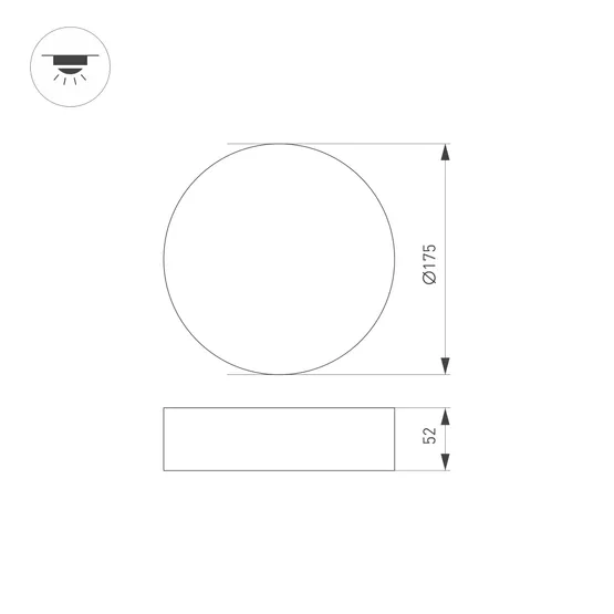 Фото #8 товара Светильник SP-RONDO-R175-16W Warm3000 (BK, 120 deg, 230V) (Arlight, IP40 Металл, 3 года)