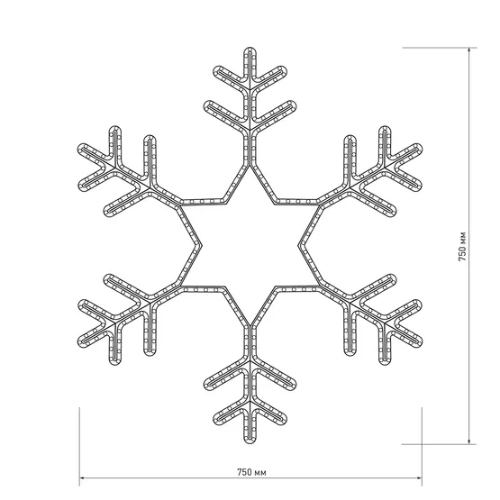 Фото #3 товара Фигура ARD-SNOWFLAKE-M4-750x750-324LED White (230V, 18W) (Ardecoled, IP65)