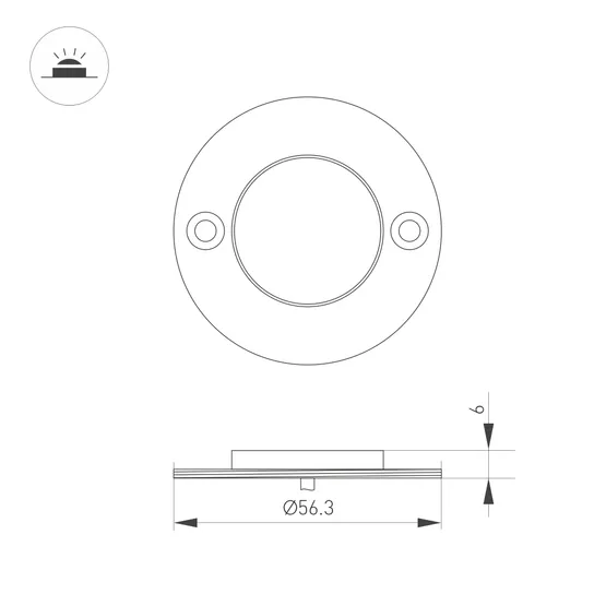 Фото #2 товара Светильник ART-DECK-LAMP-R56-3W Warm3000 (SL, 120 deg, 24V) (Arlight, IP67 Металл, 3 года)