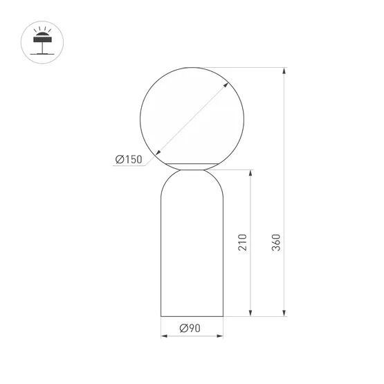 Фото #6 товара Светильник SP-SILKA-TAB-R150-6W Warm2700 (WH, 330 deg, 230V, TOUCH-DIM) (Arlight, IP20, Натуральный шелк, 3 года)