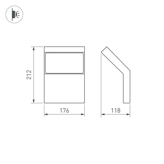 Фото #3 товара Светильник LGD-ECRAN-WALL-9W Warm3000 (GR, 108 deg, 230V) (Arlight, IP65 Металл, 3 года)