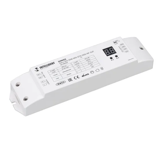 Фото товара INTELLIGENT ARLIGHT Диммер DALI-202-50W-MIX-DT8-1050-NF-SUF (230V, 1000mА) (IARL, Пластик)