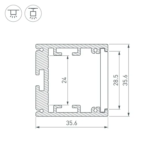 Фото #2 товара Профиль SL-ARC-3535-D1500-N90 BLACK (1180мм, дуга 1 из 4) (Arlight, Алюминий)