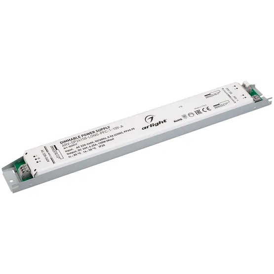 Фото #1 товара Блок питания ARV-SP24150-LONG-PFC-1-10V-A (24V, 6.25A, 150W) (Arlight, IP20 Металл, 5 лет)