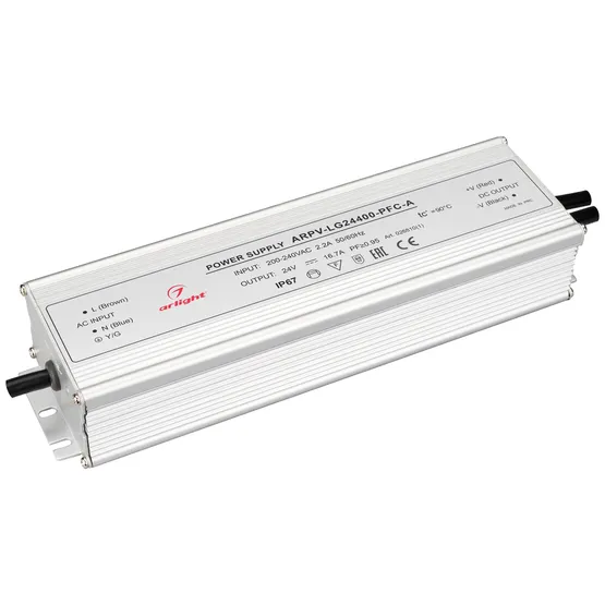 Фото #1 товара Блок питания ARPV-LG24400-PFC-A (24V, 16.7A, 400W) (Arlight, IP67 Металл, 5 лет)