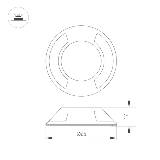 Фото #4 товара Накладка ART-DECK-CAP-LID2-R65 (SL, STEEL) (Arlight, Металл)