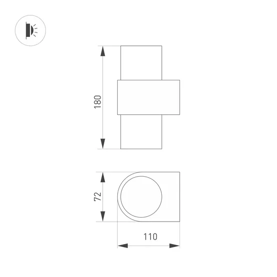 Фото #5 товара Светильник SP-SPICY-WALL-TWIN-S180x72-2x6W Warm3000 (BK, 40 deg) (Arlight, IP20 Металл, 3 года)