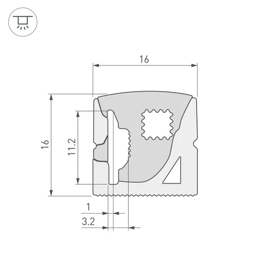 Фото #2 товара Силиконовый профиль WPH-FLEX-1616-SIDE-S11-20m WHITE (Arlight, Силикон)