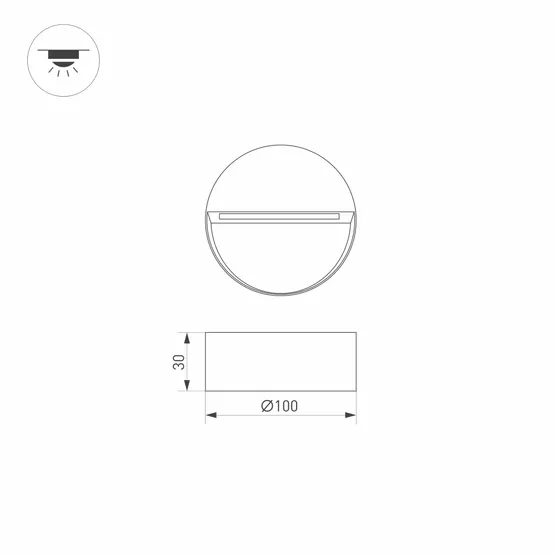 Фото #4 товара Светильник LGD-TRACE-R100-4W Warm3000 (GR, 55 deg, 230V) (Arlight, IP65 Металл, 3 года)