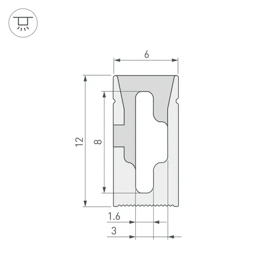 Фото #2 товара Силиконовый профиль WPH-FLEX-0612-SIDE-S8-5m WHITE (Arlight, Силикон)