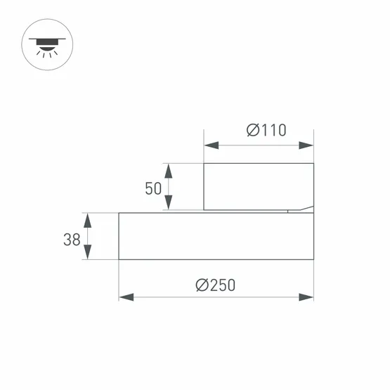 Фото #6 товара Светильник SP-RONDO-FLAP-R250-30W Warm3000 (BK, 110 deg) (Arlight, IP40 Металл, 3 года)