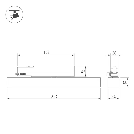 Фото #5 товара Светильник LGD-FLAT-4TR-S605-25W Day4000 (WH, 100 deg, 230V) (Arlight, IP20 Металл, 3 года)