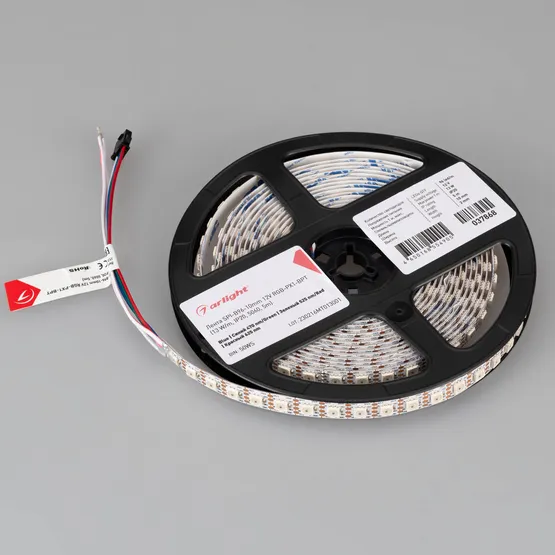 Фото #5 товара Светодиодная лента SPI-B96-10mm 12V RGB-PX1-BPT (13 W/m, IP20, 5060, 5m) (Arlight, Открытый)