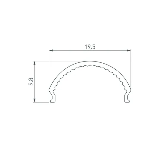 Фото #2 товара Экран ARH-WIDE-B-H20-2000 Round Clear-PM (Arlight, Пластик)