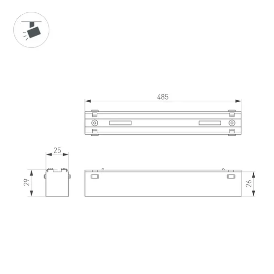 Фото #4 товара Светильник MAG-VIBE-FLAT-L485-24W Day4000-MIX (WH, 100 deg, 48V, TUYA Zigbee) (Arlight, IP20 Металл, 5 лет)