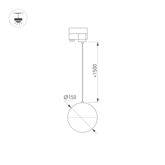 Фото #4 товара Светильник LGD-EMISFERO-TRACK-HANG-4TR-R150-11W Day4000 (WH, 170 deg, 230V) (Arlight, IP20 Металл, 3 года)