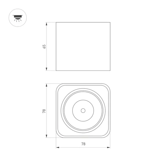 Фото #5 товара Светильник SP-DICE-S78x78-10W Warm3000 (WH, 24 deg, 230V) (Arlight, IP54 Металл, 5 лет)