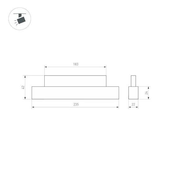 Фото #8 товара Светильник MAG-ORIENT-FLAT-L235-8W Warm3000 (BK, 80 deg, 48V) (Arlight, IP20 Металл, 5 лет)