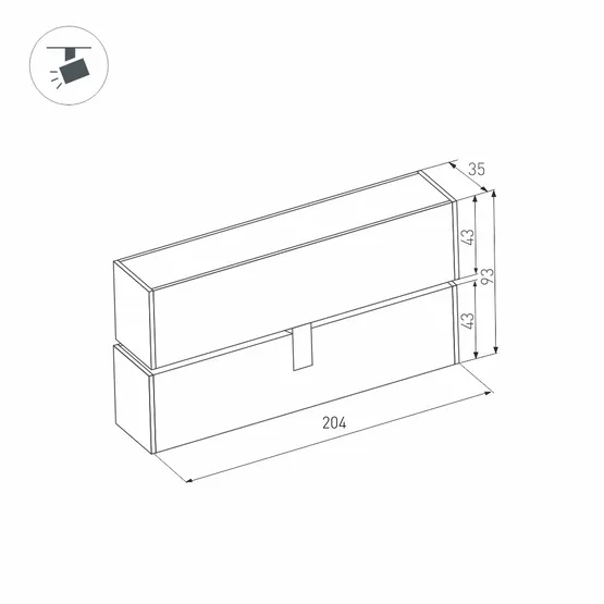 Фото #5 товара Светильник MAG-FLAT-FOLD-45-S205-6W Warm3000 (WH, 100 deg, 24V) (Arlight, IP20 Металл, 3 года)