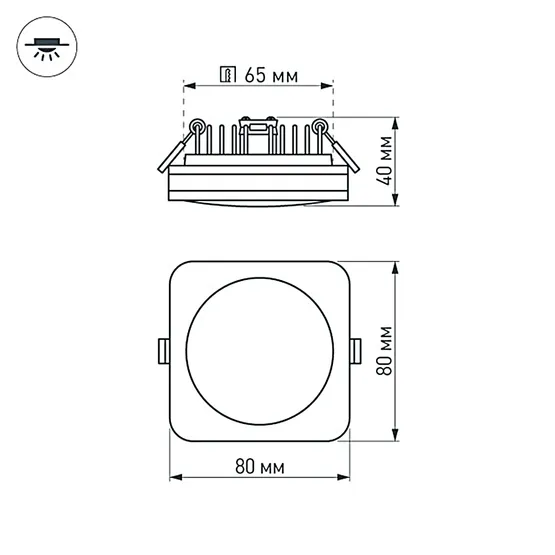 Фото #6 товара Светодиодная панель LTD-80x80SOL-BK-5W Day White (Arlight, IP44 Пластик, 3 года)