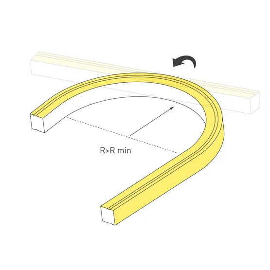 Фото #3 товара Светодиодная лента герметичная MOONLIGHT-TOP-U-A156-13x12mm 24V Warm3000 (11 W/m, IP67, 5m, wire x2) (Arlight, Вывод боковой, 3 года)