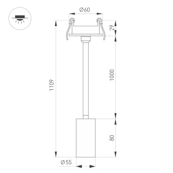 Фото #4 товара Светильник LGD-PERISCOPE-R55-9W Warm3000 (BK, 24 deg, 230V) (Arlight, IP40 Металл, 5 лет)