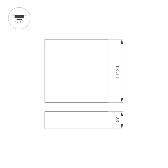 Фото #5 товара Светильник SP-QUADRO-S120x120-13W Warm3000 (BK, 120 deg, 230V) (Arlight, IP40 Металл, 3 года)