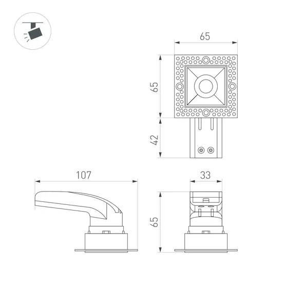 Фото #4 товара Светильник MS-RIALTO-TRIMLESS-S40x40-9W Day4000 (BK, 36deg, 230V) (Arlight, IP20 Металл, 5 лет)