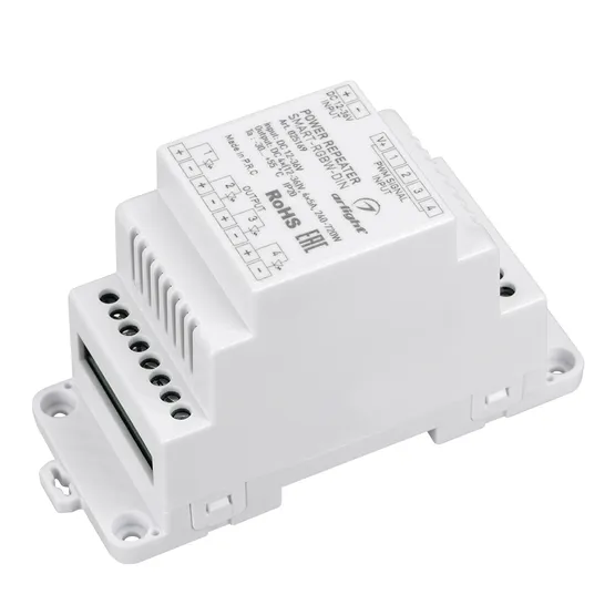 Фото #1 товара Усилитель SMART-RGBW-DIN (12-36V, 4x5A) (Arlight, IP20 Пластик, 5 лет)