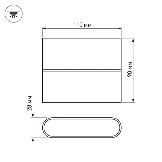 Фото #6 товара Светильник SP-Wall-110WH-Flat-6W Warm White (Arlight, IP54 Металл, 3 года)