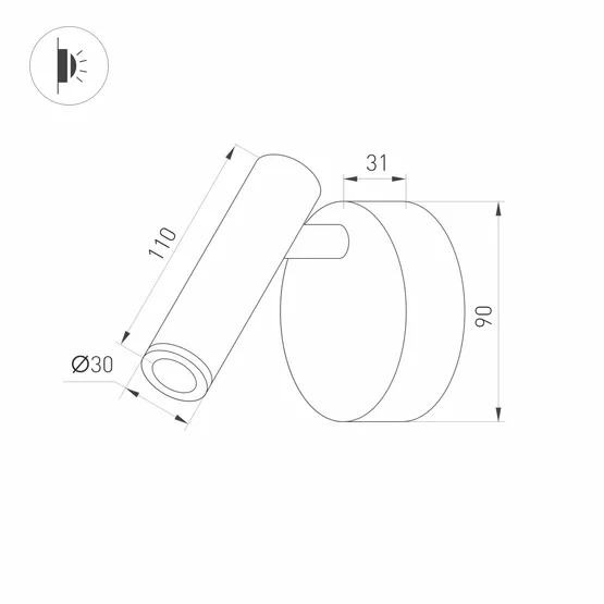 Фото #6 товара Светильник SP-BED-NB-R90-3W Warm3000 (BK, 20 deg, 230V) (Arlight, IP20 Металл, 3 года)