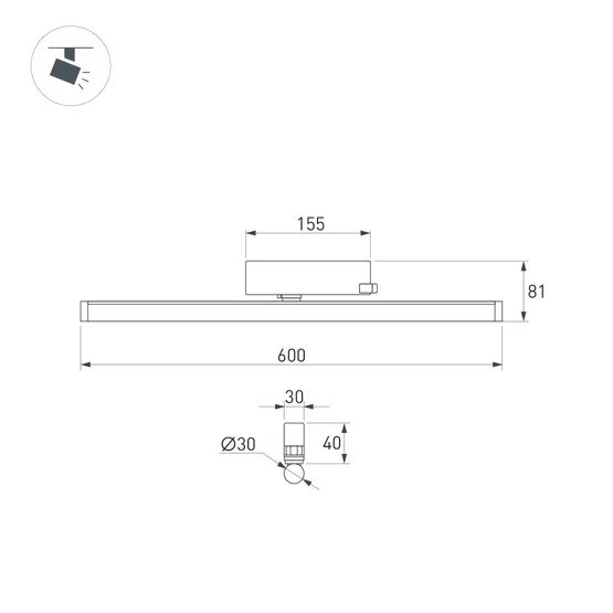 Фото #4 товара Светильник LGD-TUBE-TURN-4TR-L600-20W Warm3000 (BK, 180 deg, 230V) (Arlight, IP20 Металл, 3 года)